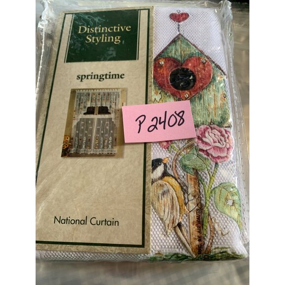 Springtime Swag Lace Curtains with Floral Design 58"x38" White Window Décor - Picture 15 of 15